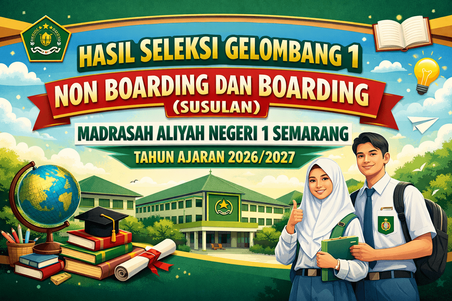 Pemberitahuan Hasil Seleksi Gelombang 1 Non Boarding dan Boarding (Susulan)
